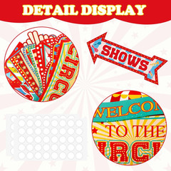 24 Pieces Carnival Decorations Circus Party Directional Sign Welcome to the Circ