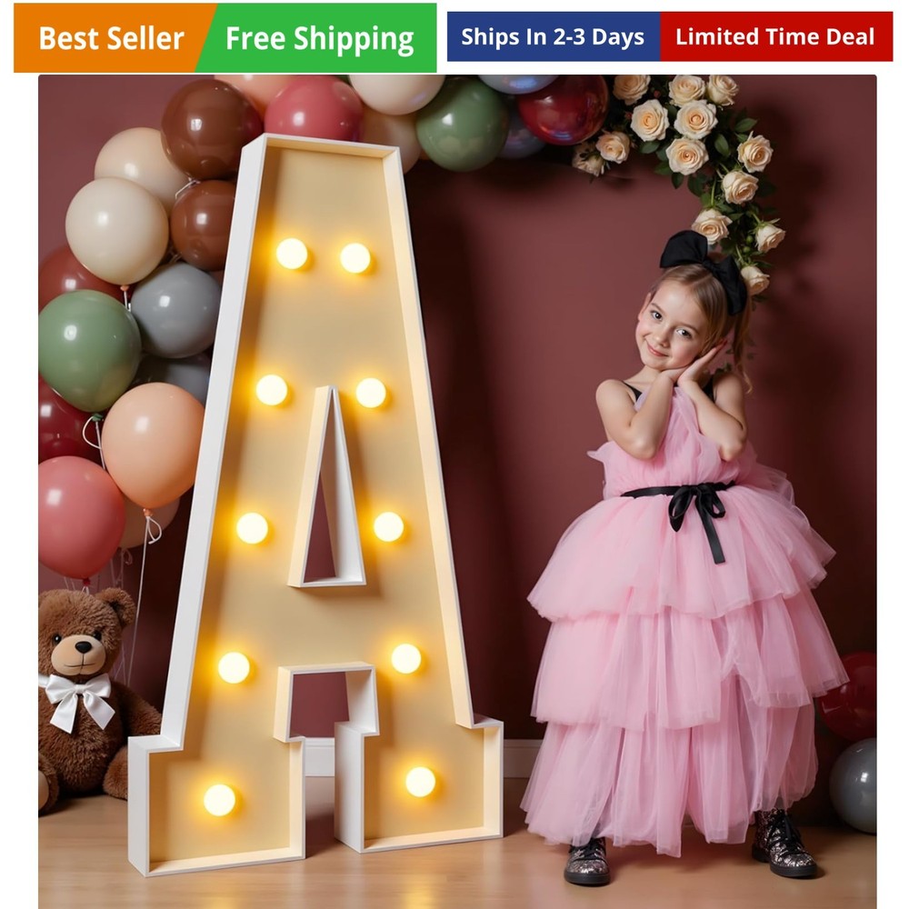 4FT Marquee Letters Large Light Up Letters for Birthday Party Decor Wedding D…