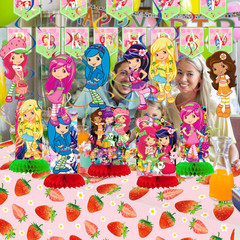STRAWBERRY SHORTCAKE PARTY SUPPLIES BIRTHDAY DECORATION TABLEWARE THEME IDEAS