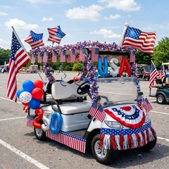 4th of July Golf Cart Decorations Kit, 250th Anniversary USA Patriotic Parade