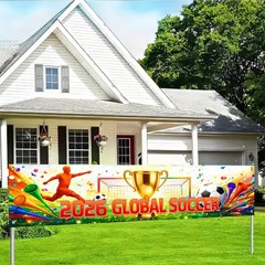 World Cup Party Decorations 118×20 Inches Football 2026 Soccer Party Banner Tour