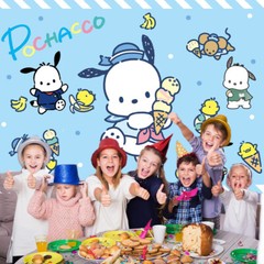 Pochacco Party Decoration Birthday Backdrop Blue Banner Photography Vinyl 7x5ft