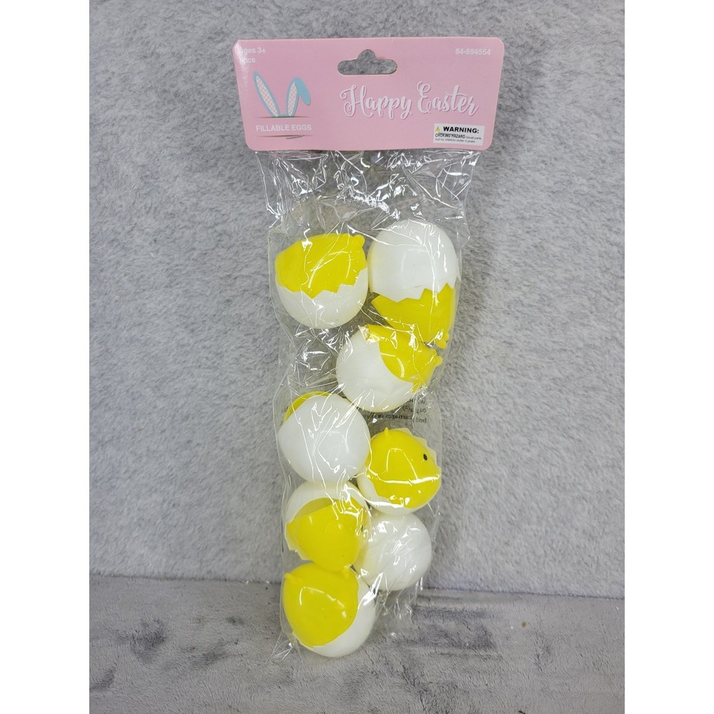 Happy Easter Fillable Plastic Eggs Chick Design Toy Easter Basket Stuffer