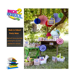 Party Decorations Set – Stars Stripe, Hanging Paper Fans, Pinwheel, Paper Stream