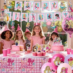 Barbie Princess Party Decorations Birthday Party Supplies Balloons Cake Toppers