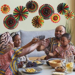 Outus Black History Month Decorations Paper Fans Juneteenth Hanging Paper Fans K