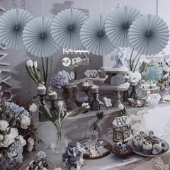 Gray Party Decorations Wedding Anniversary Hanging Paper Fans 30 Color DIY