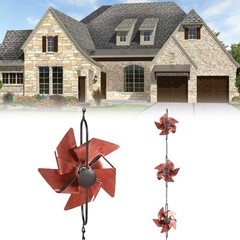 Tasteful 5.58ft Metal Windmill Decor with Functional Water Control Feature