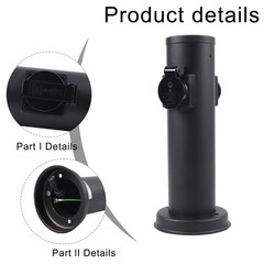 2 Way Stainless Steel Garden Socket Column For Outdoor Use Anthracite Round