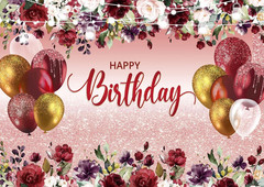 7X5Ft Happy Birthday Decorations Women Girls Birthday Party Backdrop Glitter Pin