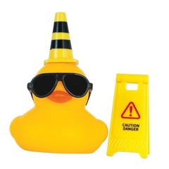 Rubber Duck for Jeeps Car Dashboard Decoration,Funny Squeaky Duck with Road