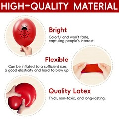 Ladybug Party Balloons Decorations Supplies, 50Pcs Disposable Red Black Polka