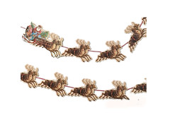 Santa Sleigh Reindeer Garland Victorian Style Festive Bunting Hanging Frieze