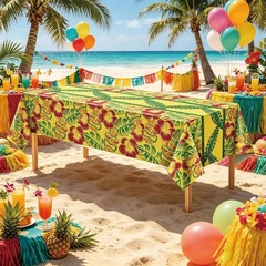 Luau Party Decorations – Plastic Tablecloth for Summer Party Decorations | Lo…
