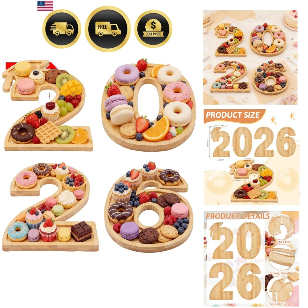 2026 Charcuterie Numbers Fillable Graduation Decorations, Wooden Number Charc…