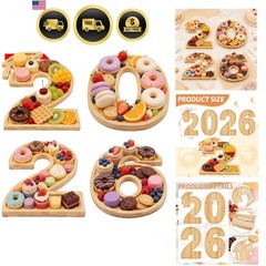 2026 Charcuterie Numbers Fillable Graduation Decorations, Wooden Number Charc…