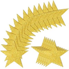 100 PCS Glitter Gold Five Star Cutouts Paper Star Confetti Cutouts Gold Star …