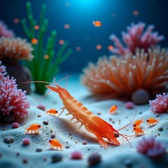 2Pcs Red Fake Shrimp Model Artificial Shrimps Figures Realistic Seafoods Deco…