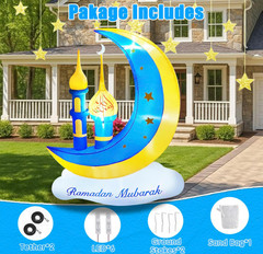 5FT Ramadan Inflatable Eid Mubarak Moon Cloud Star Mosque
