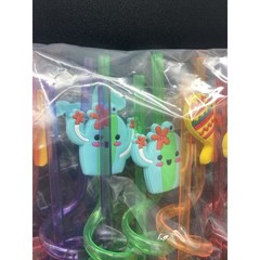 24 – Fiesta Party Hard Plastic Straw Set – Cinco de Mayo/Fiesta Theme Party