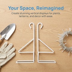4pcs Fence Hooks: Wrought Iron Planter Hangers for Hanging Lanterns Baskets,