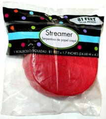 Amscan Paper Crepe Apple Red Streamer – 81 ft – 1 Roll