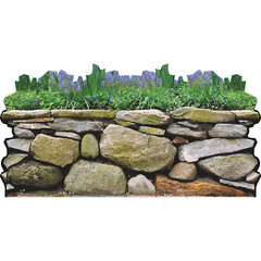 SP13313 Garden Stone Rock Wall Grass Wall Prop Cardboard Cutout Standee Standup