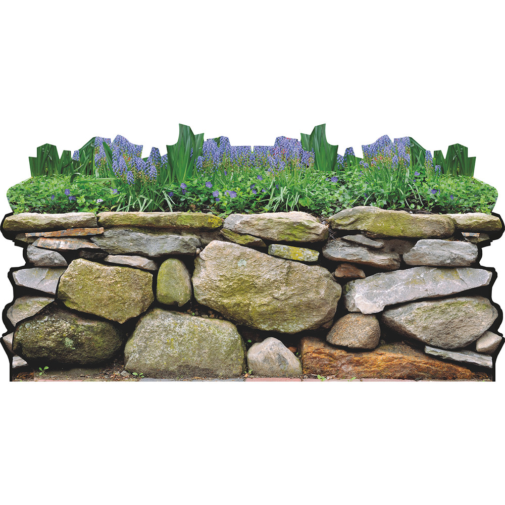 SP13316 WATERPROOF PLASTIC Garden Stone Rock Wall Grass Wall Prop Cutout Standee