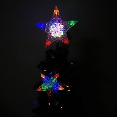 Nordic Christmas Tree Star with LED Light Battery Crystal Bead Treetop