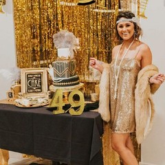 Gold Glitter Number 9 Wooden Table Centerpiece Birthday Party Decor 7.8 Inch