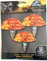 3 Count Package of Jurassic World 12″ Hanging Decorations