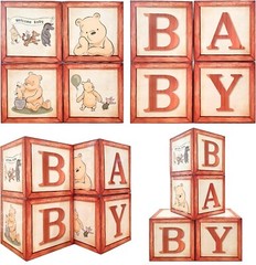 By Classic Winnie Pooh Baby Shower Decorations Boxes Vintage Theme Bear Wooden P