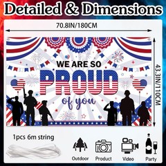 Military Pride Decoration Backdrop Banner – We Are So Proud of You Army Gradu…