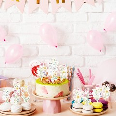 Wildflower Birthday Party Decorations, 40PCS Baby in Bloom Baby Shower Cake D…