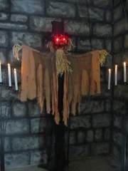 Halloween Animated Lifesize Scarecrow Light Up Eyes & Scary Sounds Prop Decor