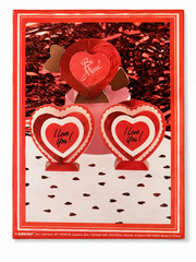 Vintage Amscan Mini Paper Honeycomb Valentine’s Decorations 3 Hearts Be Mine NOS