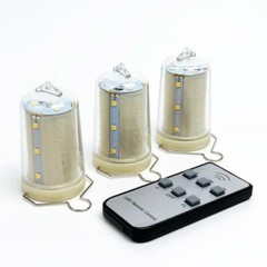 3-Pack Kit w/ Remote Control Warm White 12-LED Omni360 Omni-Directional Batte…
