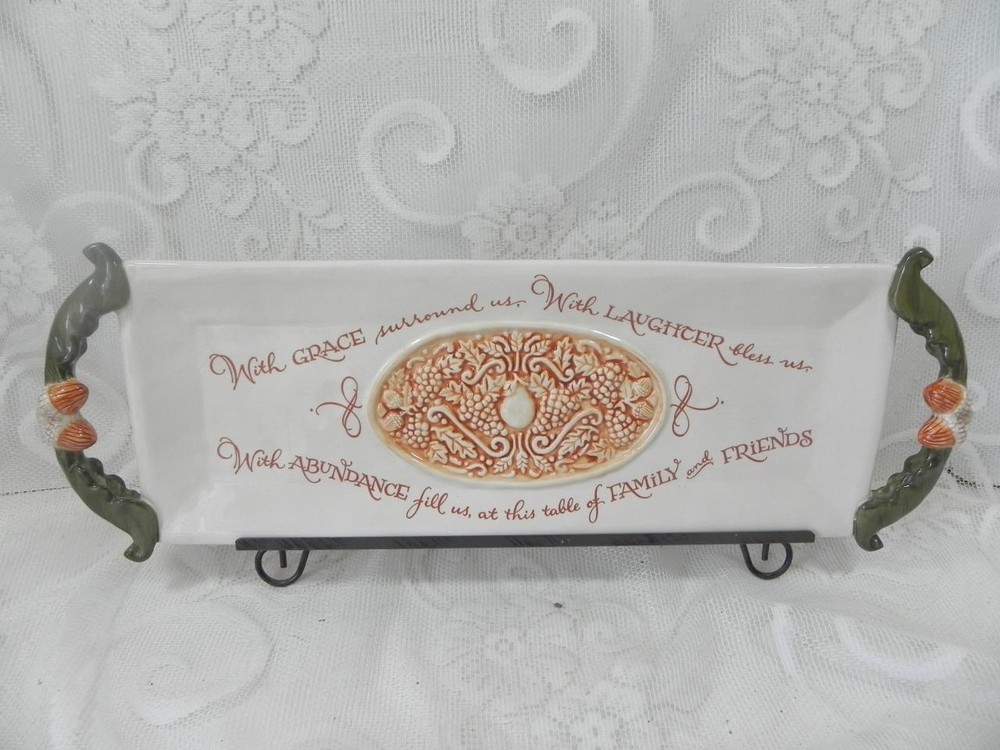 Amscan Home Pottery Thanksgiving Blessing Rectangle Tray