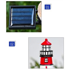 Energy Saving Solar Garden Lighthouse Light Waterproof LED Outdoor Decor