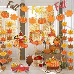 Fall Party Decorations Supplies – NO DIY – Autumn Home Decor Set Include Glit…