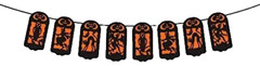 Beistle Vintage Halloween Streamer Hanging Banner 7″ x 6′, Black/Orange