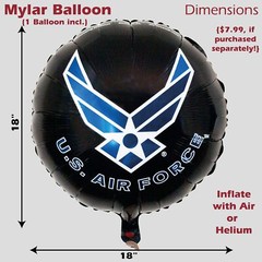 Official U.S. Air Force Party for 16 guests; includes 16 ea. Lg. 9” Plates, N…