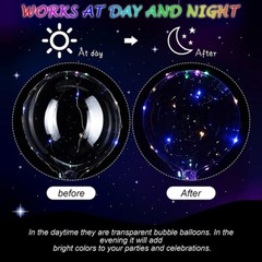 10 Pack LED Light Up BoBo Balloons 20″ Party Birthday Transparent Bubble Balloon