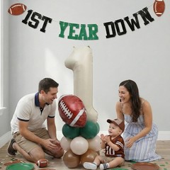 First Football Decorations with Number 1 Balloon 1st Year Down Banner First Y…
