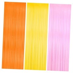 Katchon Orange Pink and Yellow Fringe Backdrop – 3.25×8 Feet, Pack of 3 Easter