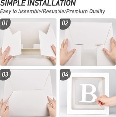 Transparent Baby Blocks for Gender Reveal – Clear Boxes with 4 Letters & 36 Ball