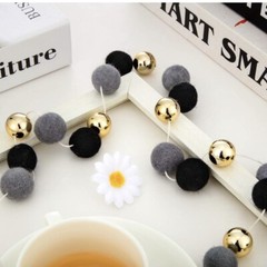 Felt Ball Garland Black Gray Gold Colorful Pom Pom Garland 2 Pieces