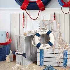 Nautical Pirate Party Decorations – Wood Crates, Fishing Net, Ship Wheel & More!