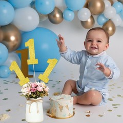 Gold Glitter Number 1 Centerpiece Sticks 1st Birthday Table Toppers 12 PCS