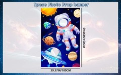 Galaxy Astronaut Face Photography Background,59.06»x39.37»Space Party Backdrop